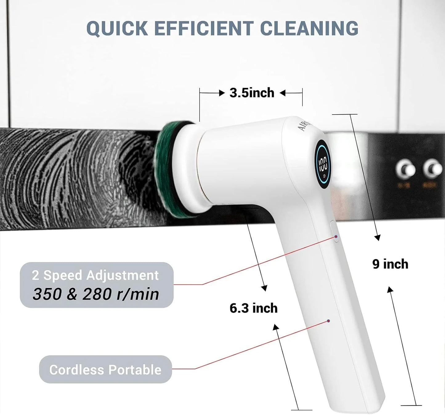 Rechargeable Electric Cleaning Scrubber – Waterproof Handheld Brush
