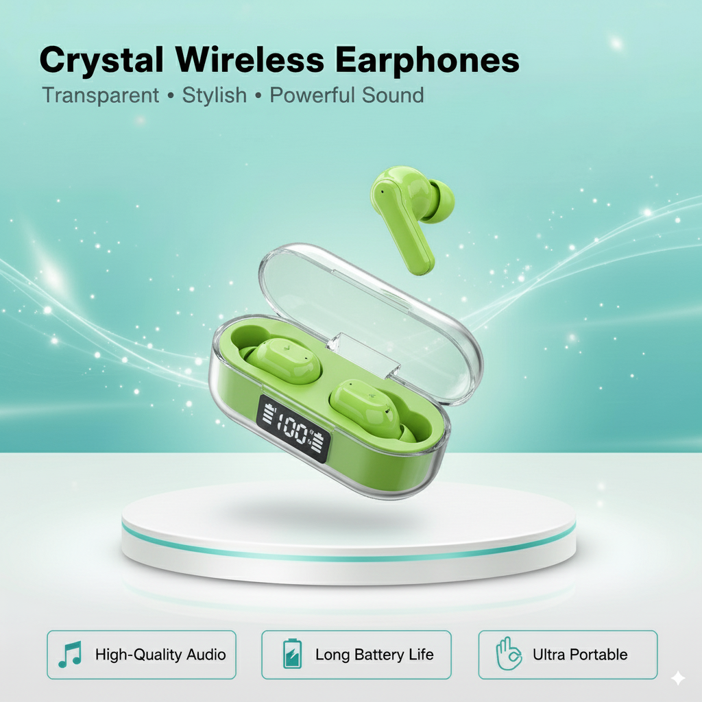 Crystal Wireless Earphones – Transparent Air