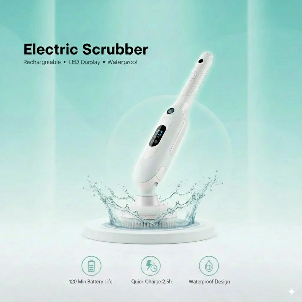 Rechargeable Electric Cleaning Scrubber – Waterproof Handheld Brush