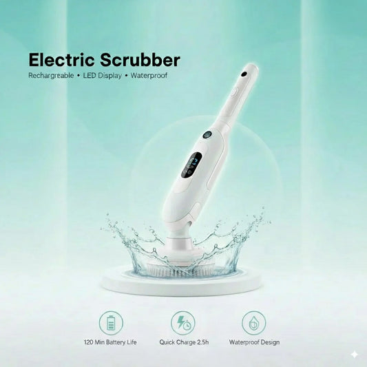 Rechargeable Electric Cleaning Scrubber – Waterproof Handheld Brush