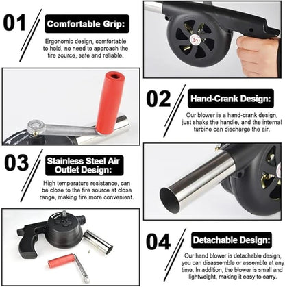 Manual BBQ Air Blower – Easy Grip & Portable