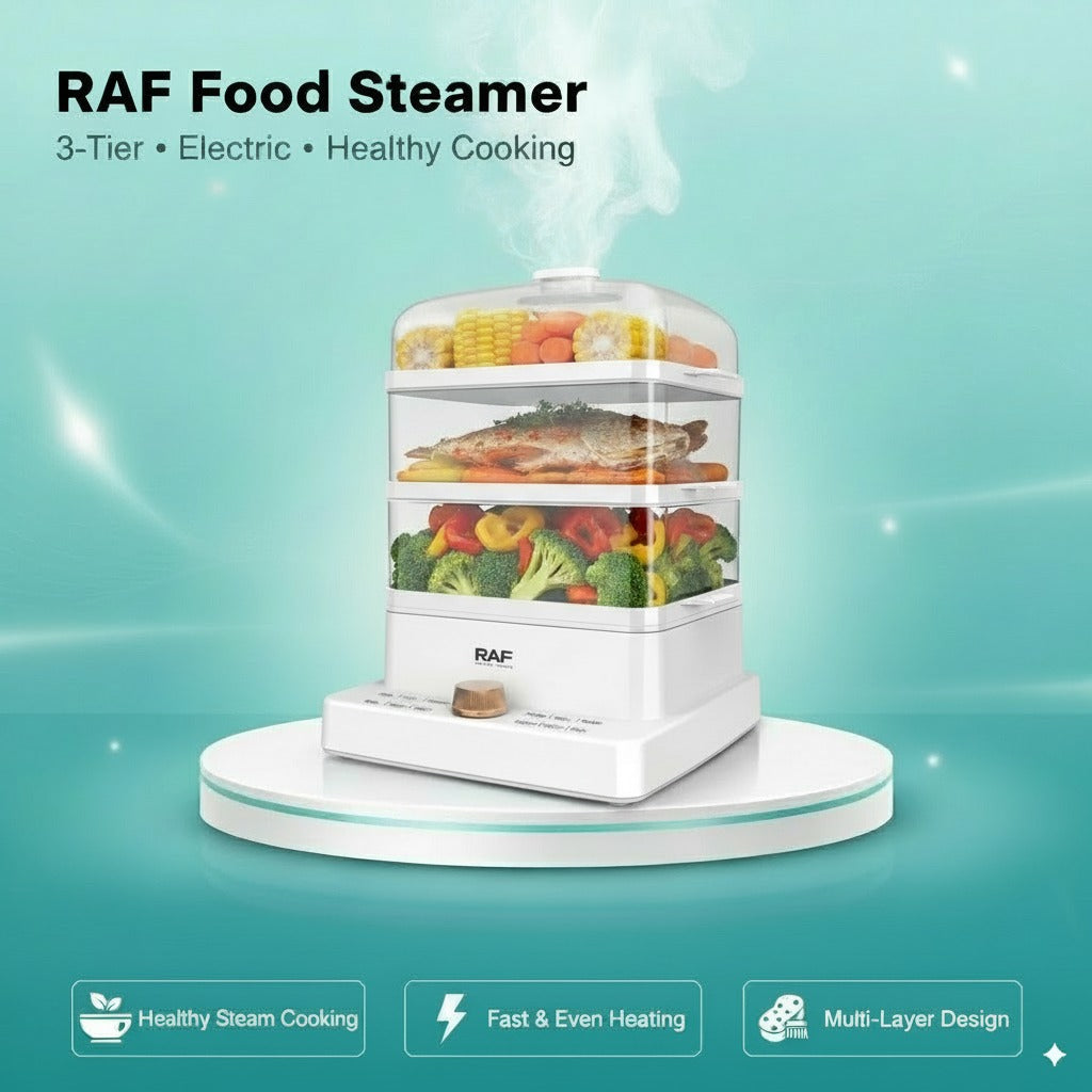 RAF Food Steamer – 3-Tier Electric Cooker
