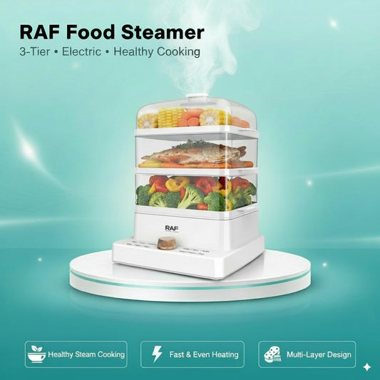 RAF Food Steamer – 3-Tier Electric Cooker